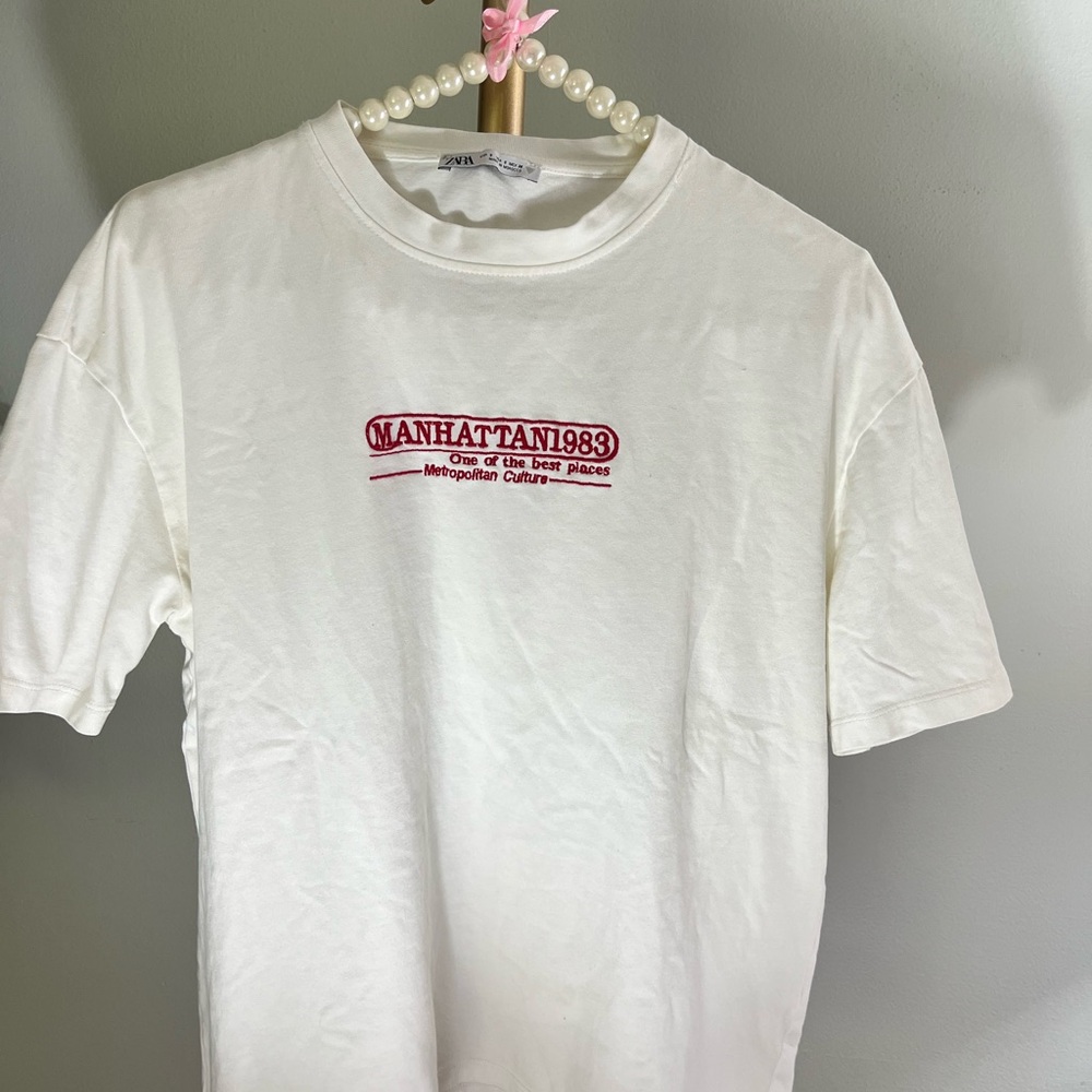 Zara White Short Sleeve Tee